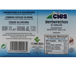 BERBERECHOS NATURAL CIES 63 GR.