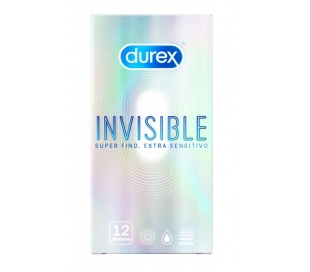 PRESERVATIVOS INVISIBLE EX.SENSITI DUREX 12 UNIDADES