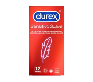 PRESERVATIVOS SENSITIVO SUAVE DUREX 12 UNIDADES