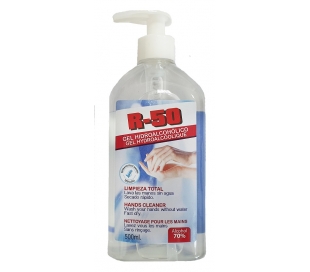 GEL LIMPIAMANOS 70% VOL. ALCOHOL R-50 500 ML.