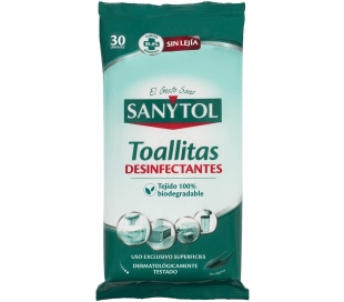 TOALLITAS DESINFECTANTES,PARA SUPERFICIE SANYTOL 30 UN.