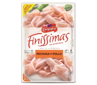 POLLO PECHUGA FINISSIMAS CAMPOFRIO 115 GR.LONCHAS