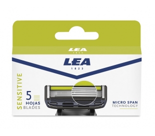 REPUESTO MAQUINILLA AFEITAR SENSITIVE 5 HOJAS FINAS LEA 4 UDS.