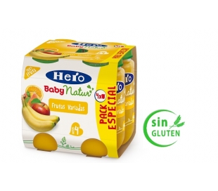 COMPOTA FRUTAS VARIADAS HERO BABY PACK 4X235 GRS.