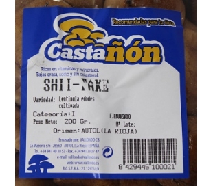 FRUTERIA SETAS SHIITAKE . 125 GRS.