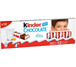 BARRITAS CHOCOLATE LECHE R/ CREMA LECHE KINDER 150 GRS. 12 UDS.