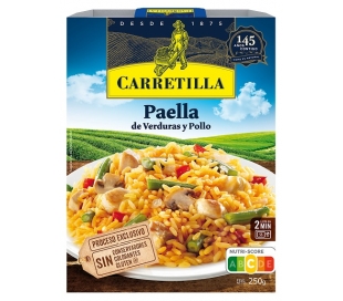 PAELLA DE VERDURAS Y POLLO CARRETILLA 250 GRS.