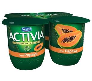 YOGUR ACTIVIA CON PAPAYA DANONE PACK 4X120 GRS.