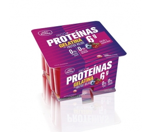 GELATINA, 0% M.G.,0% AZUCARES FRUTOS ROJOS, RICO EN PROTEINA REINA PACK 4X100 GRS.
