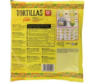 FAJITAS TORTILLAS DE MAIZ ZANUY 320 GRS. 8 UDS.