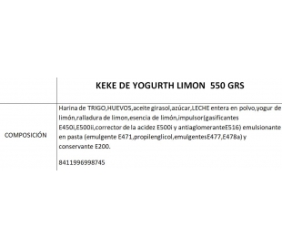 KEKE YOGURTH LIMON EL NEO 550 GRS.