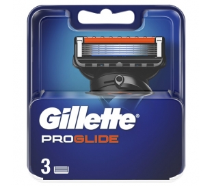 REPUESTO MAQUINILLA AFEITAR PROGLIDE FUSION GILLETTE 3 UDS.