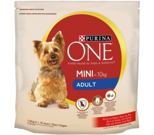 COMIDA PERRO RICO EN BUEY CON ARROZ PURINA ONE 1,50 KG.