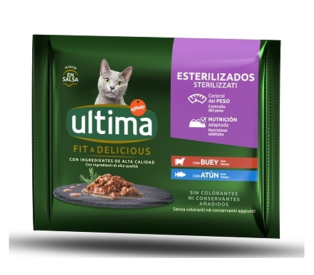 comida-gato-esterilizados-buey-atun-ultima-pack-4x85-gr