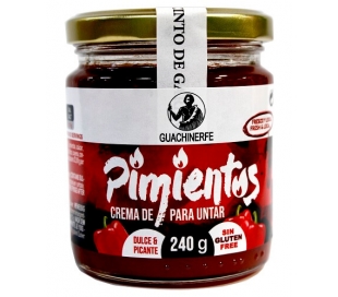 CREMA DE PIMIENTOS PARA UNTAR, DULCE - PICANTE GUACHINERFE 240 GRS.