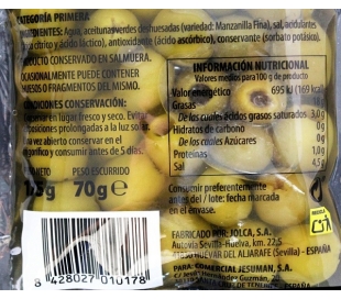 ACEITUNAS SIN HUESO TAMARINDO BOLSA 70 GR.