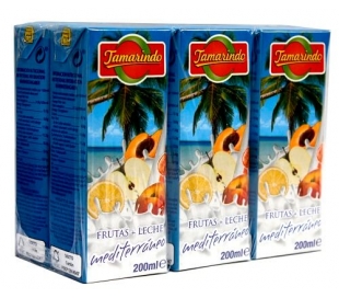 ZUMO+LECHE MEDITERRANEO TAMARINDO PACK 6X200 ML.