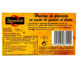 HUEVAS LIMON TAMARINDO 75 GR.