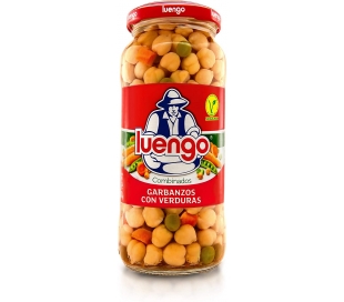 GARBANZOS CON VERDURAS LUENGO FRASCO 400 GR.