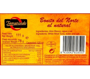 BONITO DEL NORTE AL NATURAL TAMARINDO 78 GR.