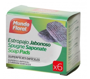 ESTROPAJO JABONOSO MUNDO FLORAL 6 UN.