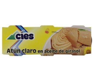 ATUN CLARO ACEITE VEGETAL CIES PACK 3X52 GR.