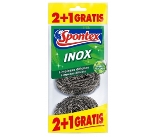 ESTROPAJO ACERO INOX SPONTEX 2 UN+1 GRATIS