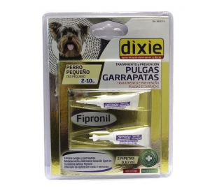 CUIDADO MASCOTA PIPETAS FIPRONIL PERRO DIXIE PACK 2X0,67 ML.