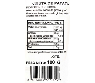 SNACKS PALITOS DE PATATA SABOR KETCHU GOL 100 GRS.