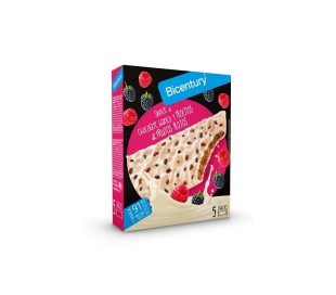 SNACK CHOCOLATE BLANCO Y FRUTOS ROJO BICENTURY PACK 5X18 GR.