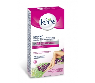 BANDA CERA DEPILAR CORPORAL EASY-GEL VEET 20 UN.