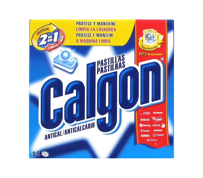 PASTILLAS ANTICAL PARA LAVADORAS CALGON 15 UN. 195 GR.