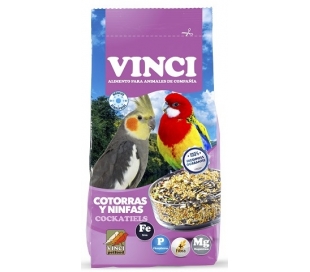 COMIDA PÁJAROS COTORRAS Y NINFAS VINCI 1 KG.