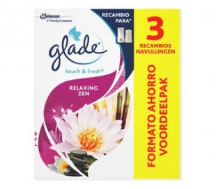 RECAMBIO AMBIENTADOR TOQUE TODA VARIEDAD GLADE PACK 3X10 ML.