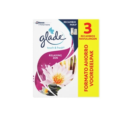 RECAMBIO AMBIENTADOR TOQUE TODA VARIEDAD GLADE PACK 3X10 ML.