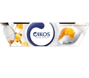 YOGUR OIKOS CON MANGO Y MARACUYA DANONE PACK 2X110 GRS.