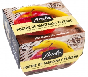 POSTRE DE FRUTAS MANZANA PLAT.100% ANELA PACK 2X100 GR.