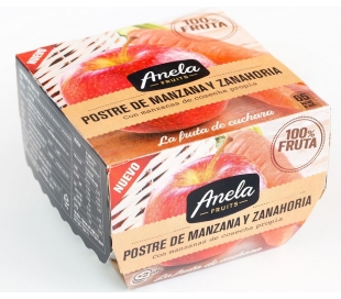 POSTRE DE FRUTA MANZANA Y ZANAHORIA ANELA PACK 2X100 GR.