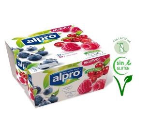 YOGUR SOJA ARANDANO-FRUTOS ROJO ALPRO PACK 4X125 GRS.