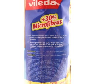 Mery, Fregona de Algodón, Fregona Absorbente, Cabezal Extragrande, Rosca Universal, Resistente, Crudo