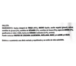 GALLETA MULTICEREALES HARINA 100% INTEGRAL EIDETESA 230 GR.