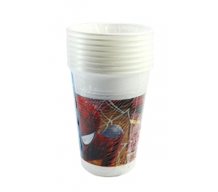 VASOS DECORADOS 200ML. SPIDER-MAN 10 UN.