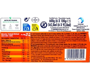 YOG. L-CASEI ACTIMEL VITAMINA C NARANJA DANONE PACK 6X100 GR.