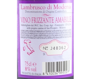 VINO TINTO LAMBRUSCO MONTEBERIN 75 CL.