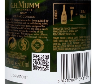 CHAMPAGNE BRUT MUMM 75 CL.