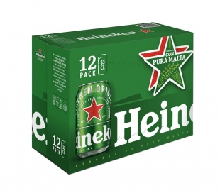 CERVEZA ORIGINAL, LATA HEINEKEN PACK 12X33 CL.
