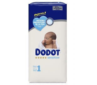 PAÑALES SENSITIVE T-1, 2-5 KG. DODOT 44 UN.
