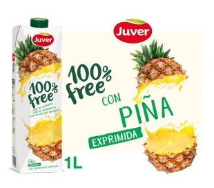 ZUMO 100% FREE PIÑA EXPRIMIDO JUVER 1 L.