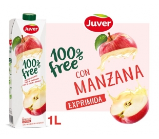 ZUMO 100% FREE MANZANA EXPRIMIDO JUVER 1 L.