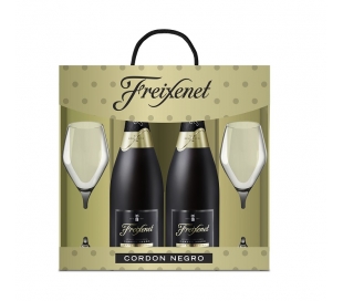 CAVA, ESTUCHE CORDON NEGRO SEMI-SECO FREIXENET 2 BOT.X 75 CL.